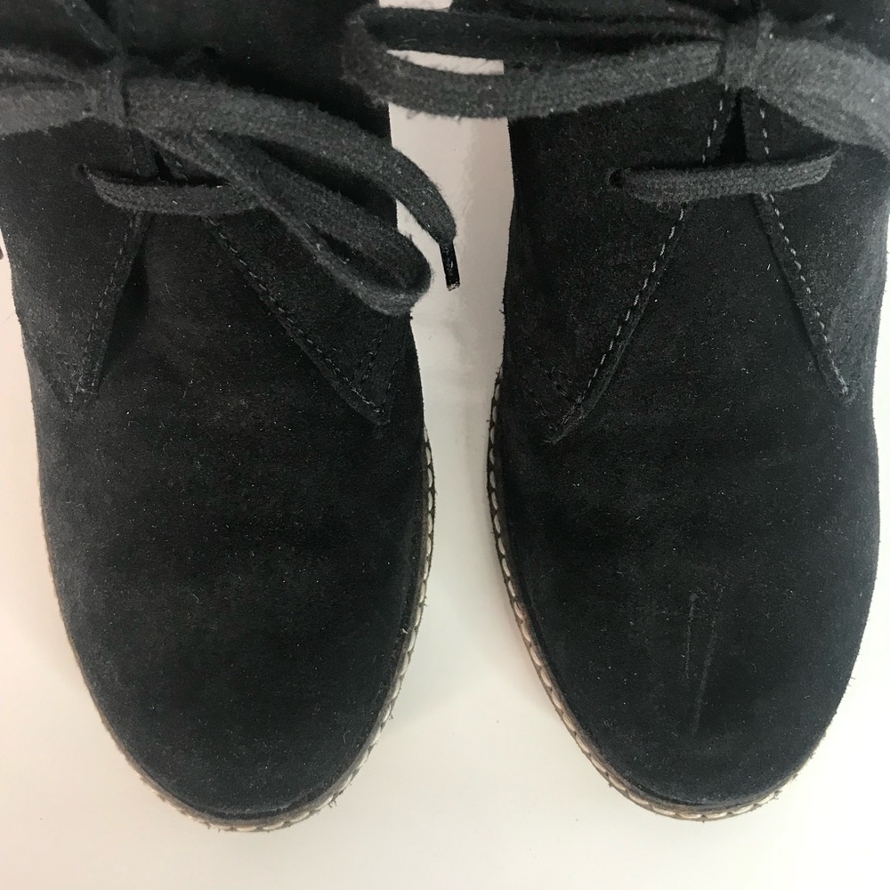 J CREW MacAlister Black Suede Rubber Wedge Ankle Boots Booties Size 8 - Picture 15 of 16